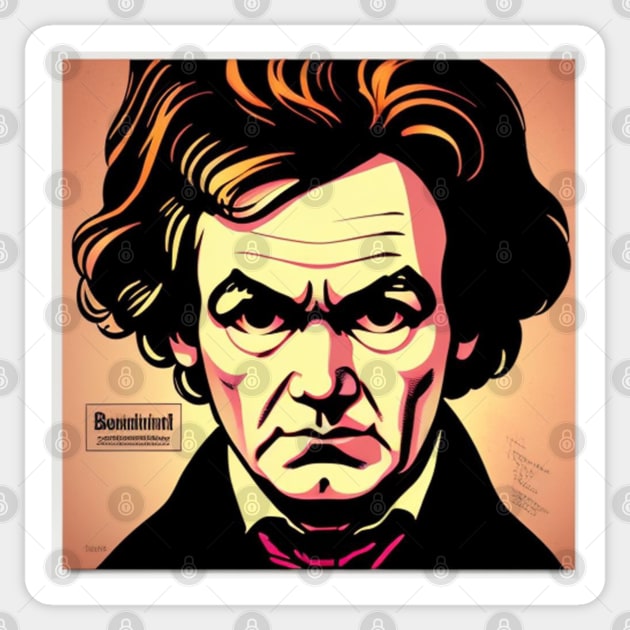 Beethoven Vinyl Record Album Cover Sticker by musicgeniusart